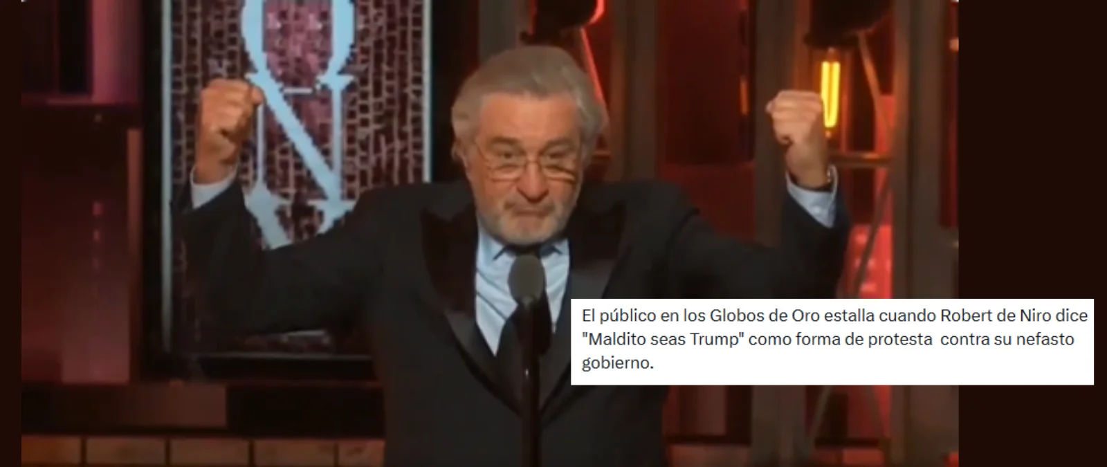 No, Robert de Niro no ha insultado a Trump en los Globos de Oro 2026: son declaraciones de 2018 en los premios Tony