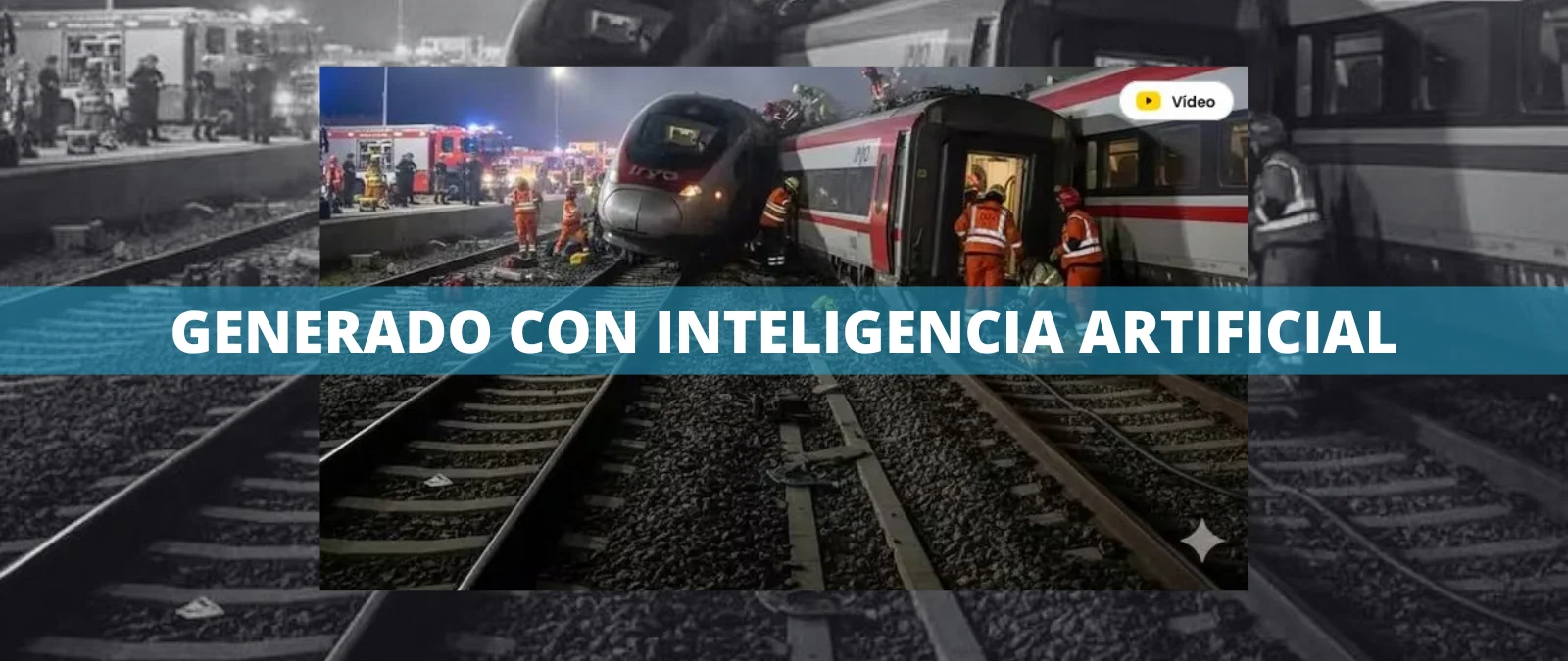 No, esta imagen de los trenes después del accidente en Adamuz (Córdoba) no es real: ha sido creada con inteligencia artificial