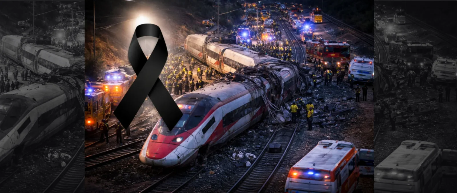 No, esta imagen del tren Iryo descarrilado en Adamuz (Córdoba) rodeado por servicios de emergencia no es real