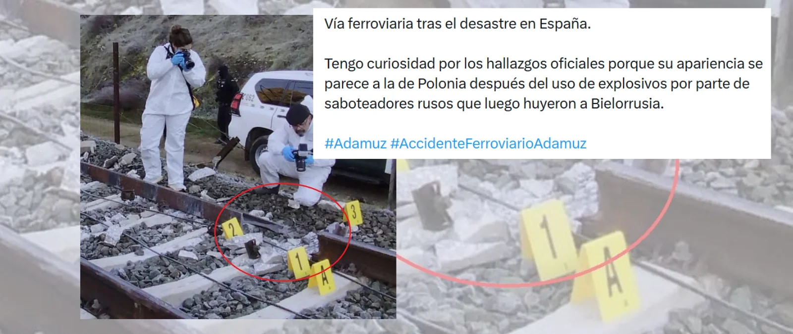 No hay pruebas del uso de explosivos en el accidente de Adamuz, pero la investigación sigue abierta