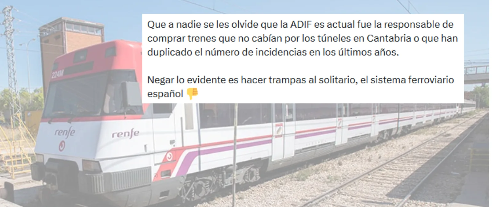 No, Adif no compra trenes: esa función le corresponde a las empresas que explotan el transporte