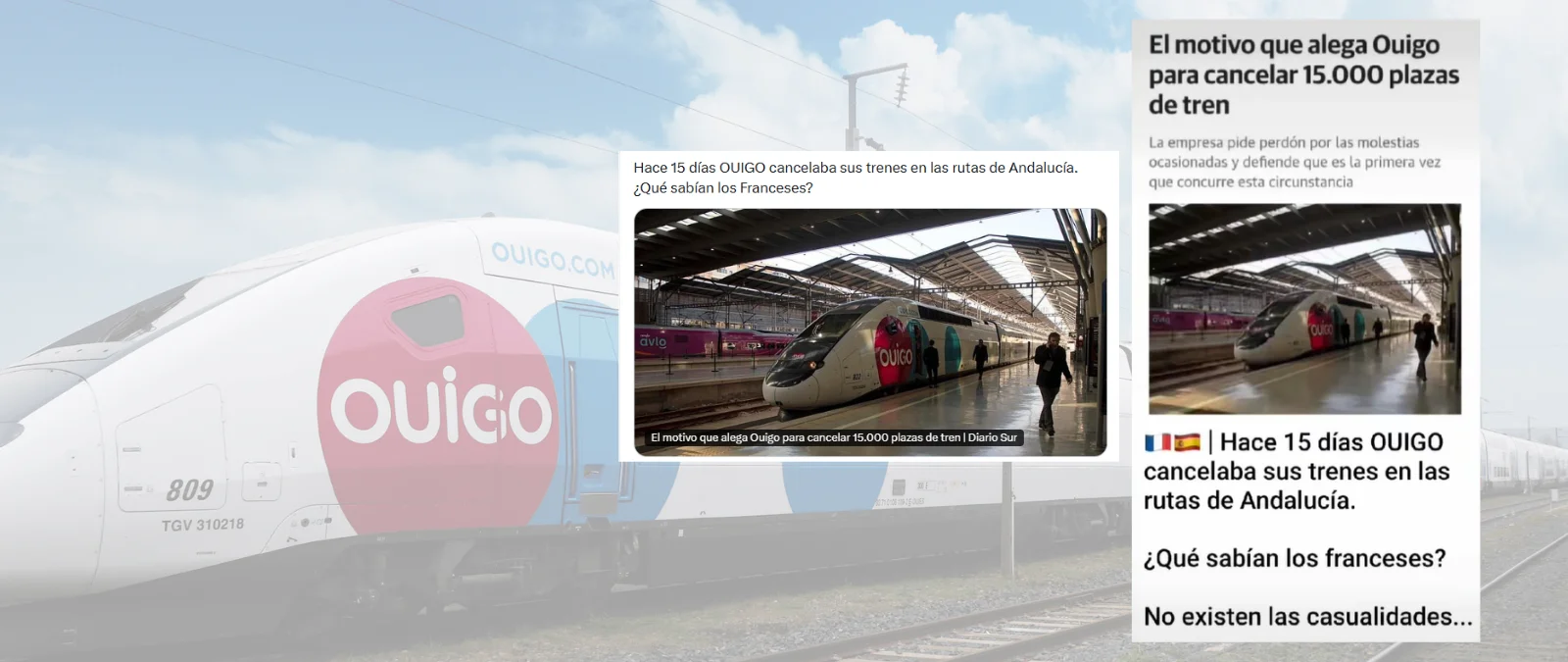 Ouigo canceló algunos servicios en las rutas de Andalucía del 9 y al 22 de enero: la empresa alega falta de trenes