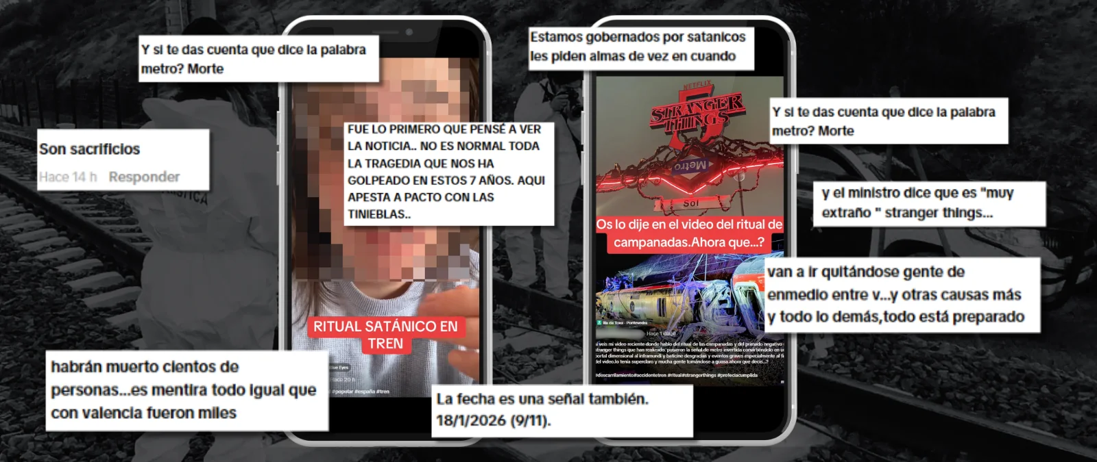 "Esto ha sido un asesinato": la teoría de la conspiración que dice que el accidente en Adamuz fue un "ritual satánico" de la élite