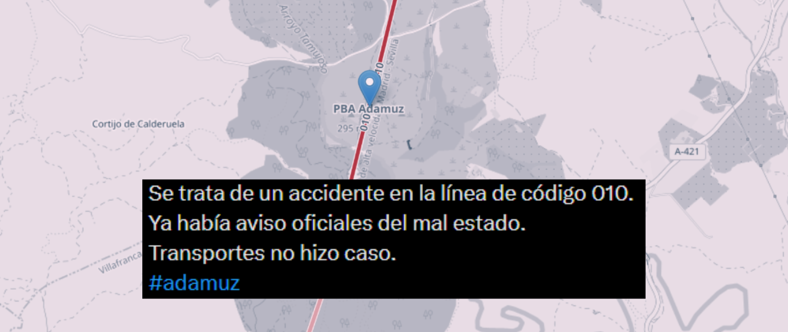 El accidente de Adamuz ha ocurrido en la línea de código 010 en la que ya había un aviso de SEMAF sobre una "degradación profunda y acelerada en el material rodante"