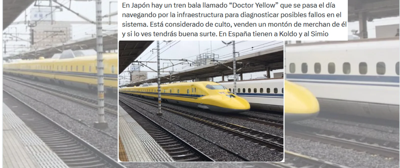 Qué sabemos de Doctor Yellow, el tren que revisa fallos en la infraestructura ferroviaria de Japón y cómo se realiza en España