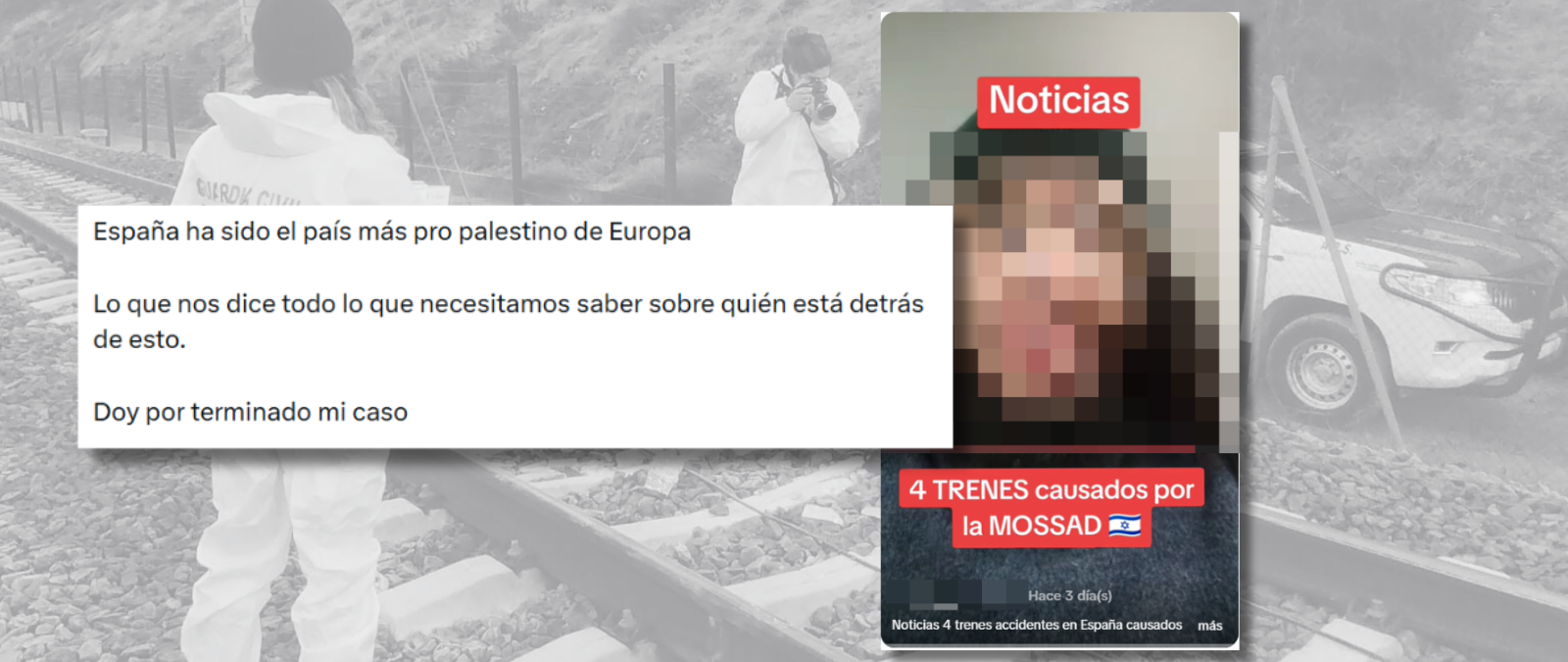 "No fue un accidente, fue el Mosad": la teoría sin pruebas de que Israel está detrás de los últimos accidentes ferroviarios en España por el apoyo a Palestina