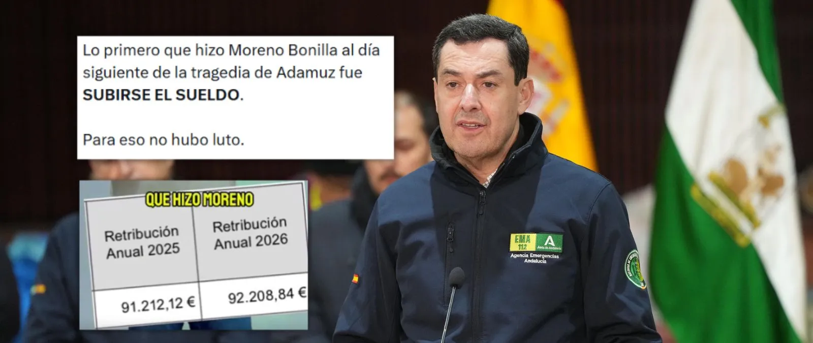 Cuidado con la supuesta subida de sueldo de Juanma Moreno "al día siguiente del accidente en Adamuz": es para todos los funcionarios españoles desde el 1 de enero