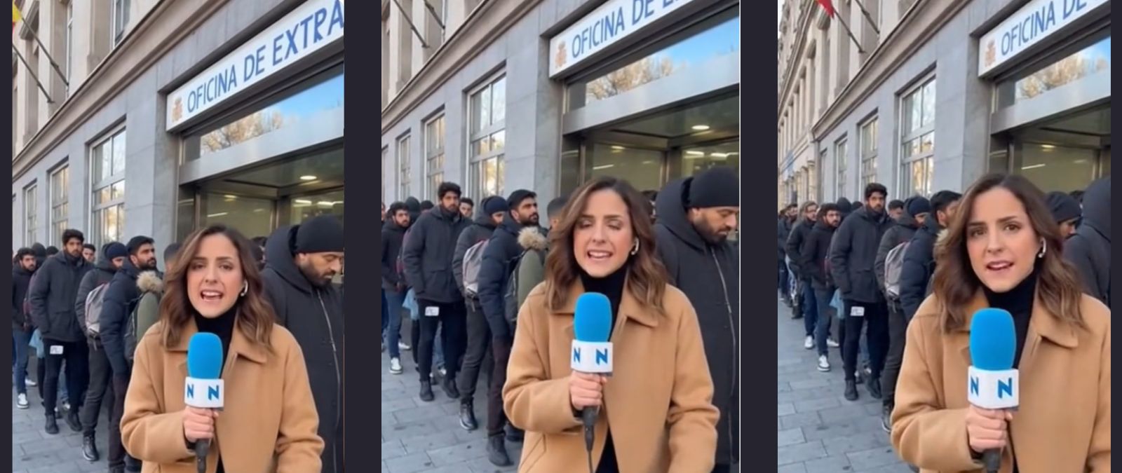 No, este vídeo supuestamente de una fila de “marroquíes y pakistaníes” en una oficina de extranjería esperando turno para entregar documentos no es real: tiene indicios de haber sido generado con IA