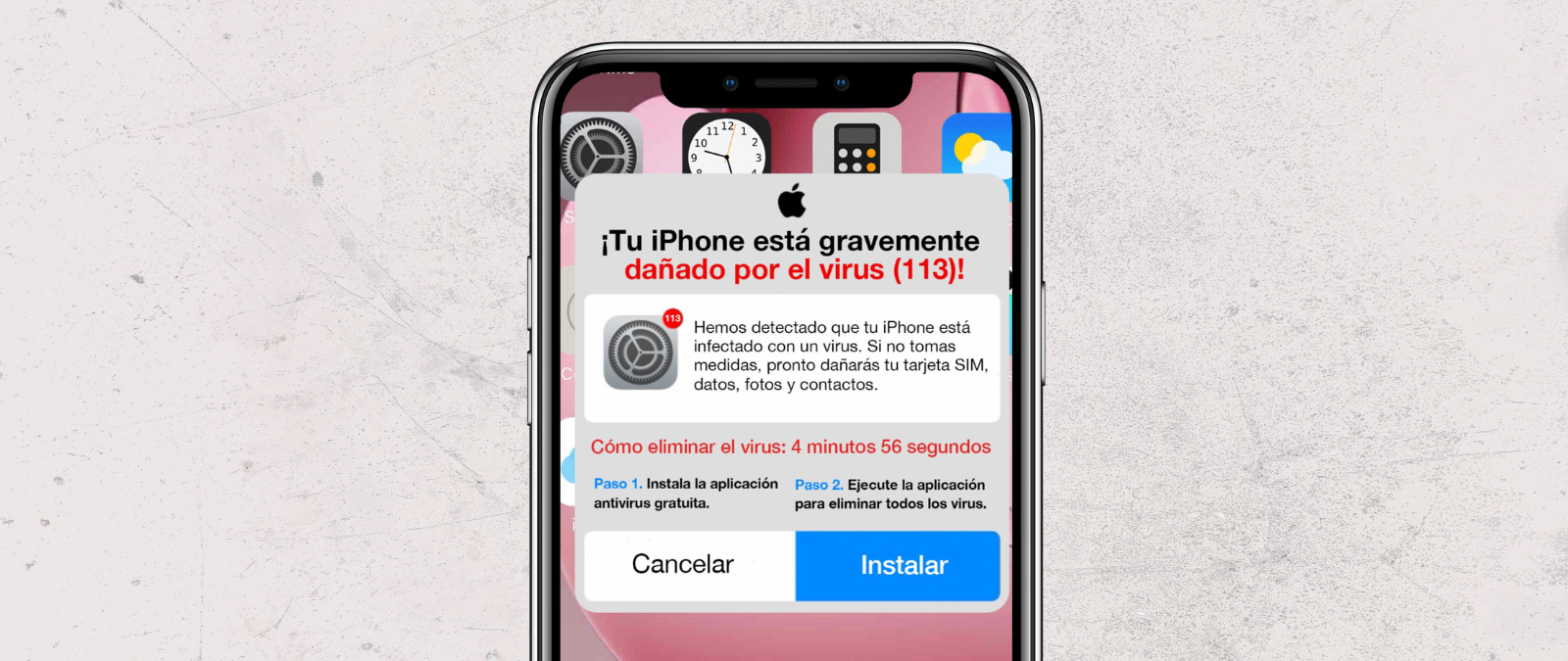 Cuidado con este aviso de que tu iPhone está dañado por un virus: es un timo para robar datos e instalar apps maliciosas