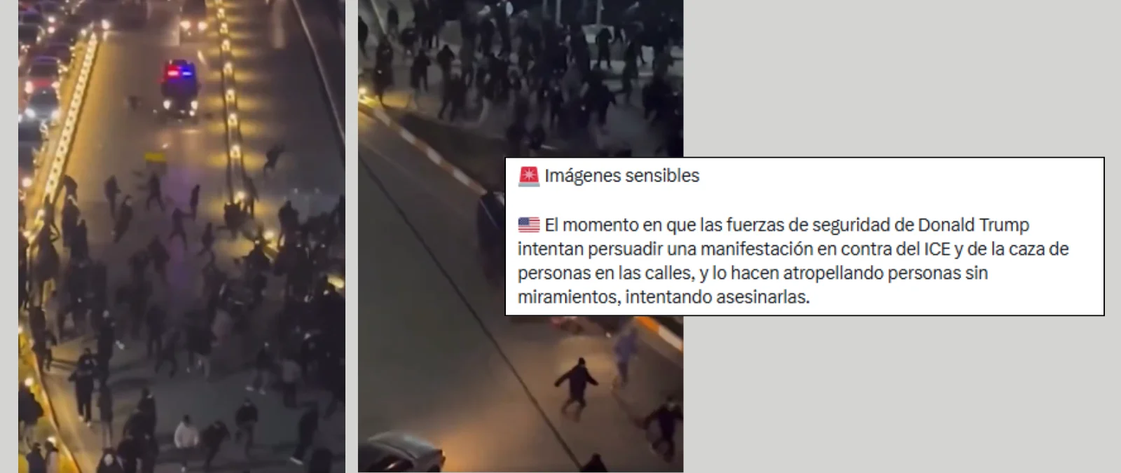 No, este vídeo no muestra a agentes del ICE atropellando con un vehículo a manifestantes: son imágenes de Irán