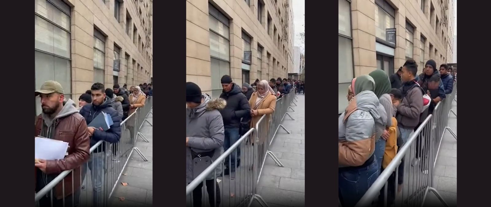 No, este vídeo que supuestamente muestra una cola de personas inmigrantes "con papeles en la mano" en España no es real: fue generado con IA