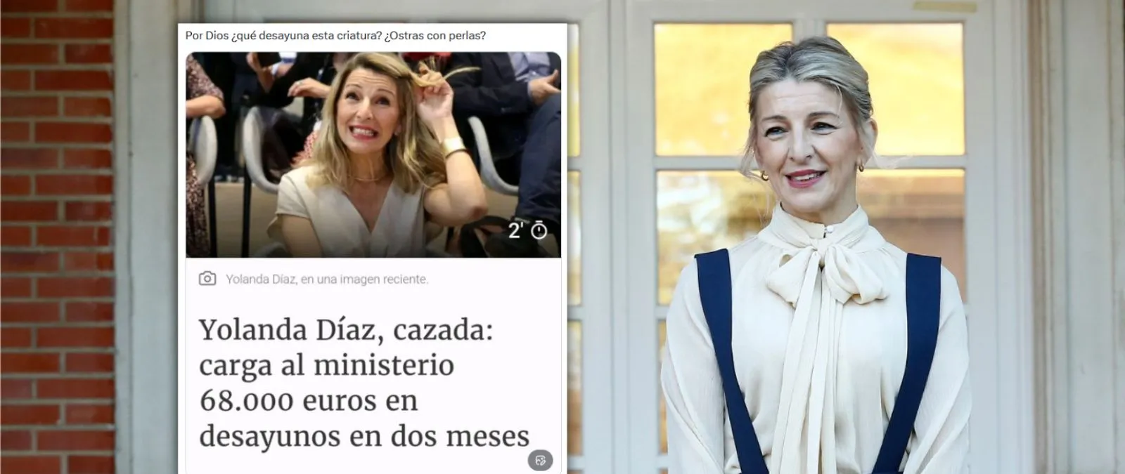 No, Yolanda Díaz no "ha cargado 68.000 euros en desayunos" al Ministerio de Trabajo "en dos meses": se refiere a un contrato público adjudicado en 2024 por 43.000 euros durante siete meses