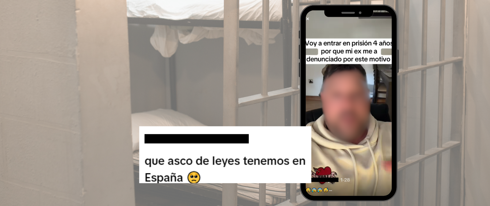 Este vídeo de un hombre supuestamente condenado a cuatro años tras descubrir una infidelidad no es real: tiene su origen en un perfil que inventa historias