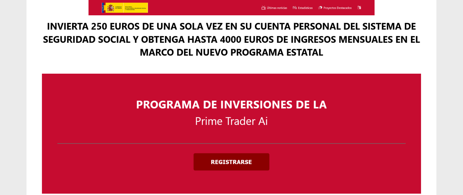 No, el Gobierno no ha lanzado un "programa de inversiones" para obtener hasta 4.000 euros al mes