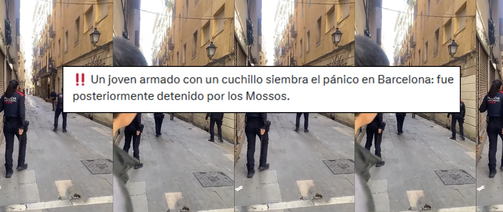 Cuidado con este vídeo de un joven con un arma blanca en Barcelona, las imágenes circulan al menos desde 2023
