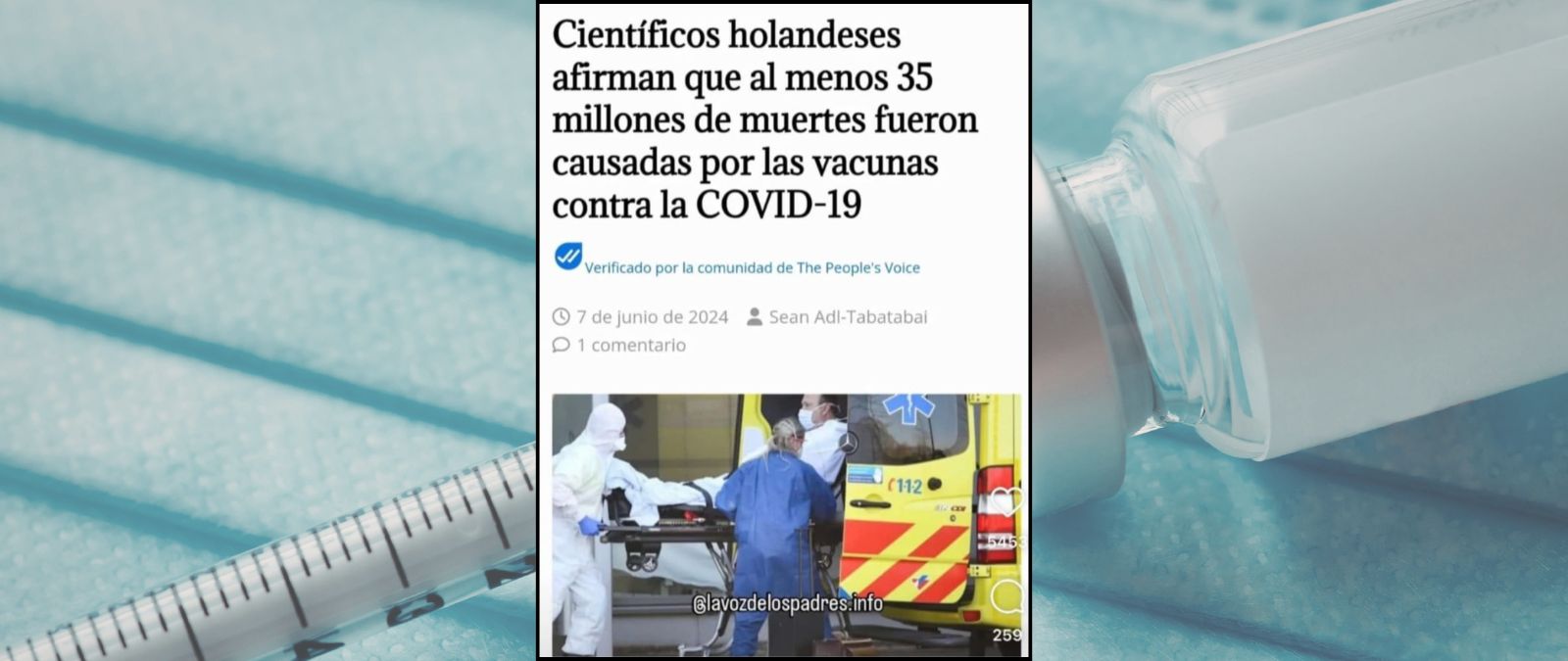No, este estudio de científicos holandeses no relaciona las vacunas de la COVID-19 con 35 millones de muertes