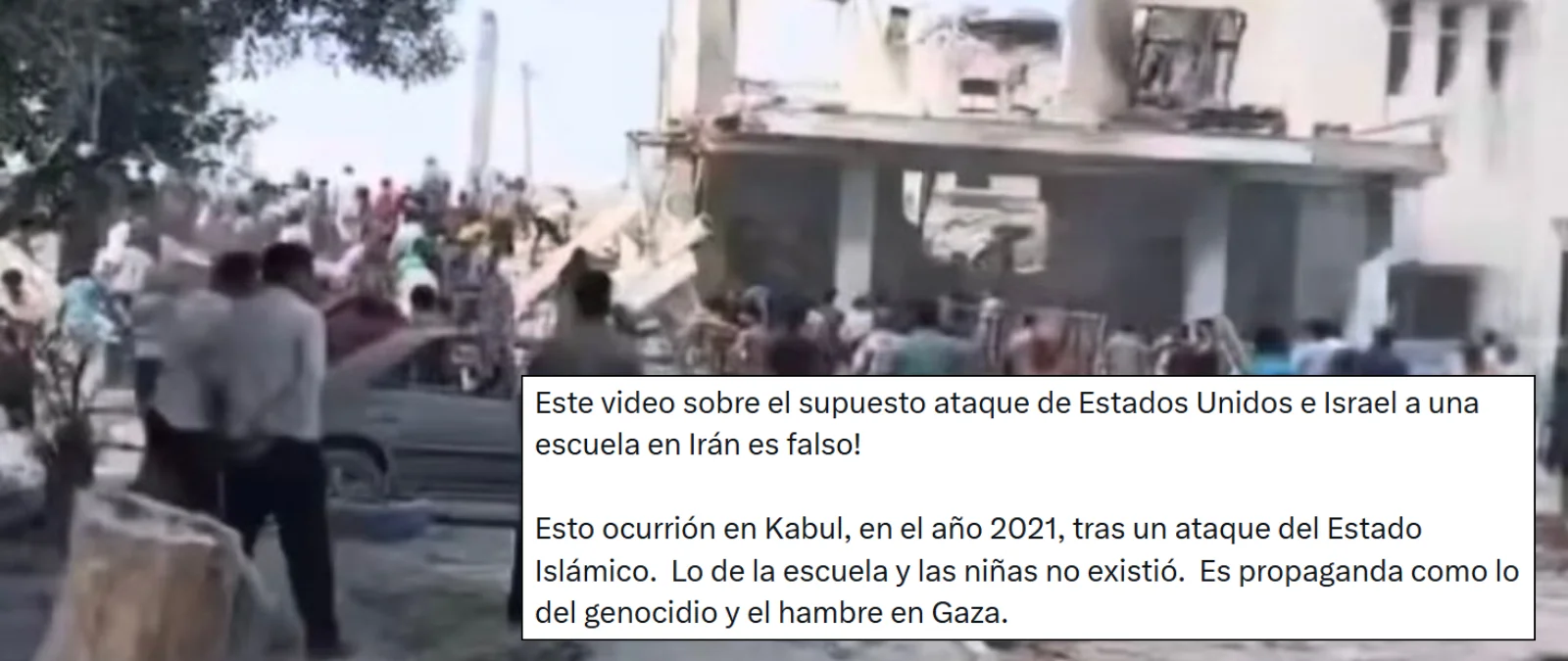 No, esta imagen de una escuela destruida no se registra en Kabul (Afganistán) en 2021: es de una escuela al sur de Irán el 28 de febrero de 2026