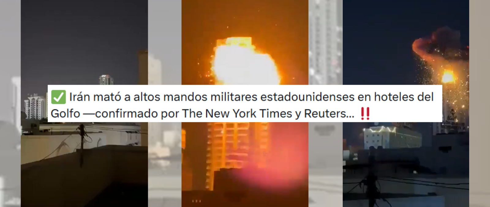 Cuidado con los contenidos que afirman que Reuters y New York Times compartieron que "Irán mató a altos mandos militares estadounidenses": no han publicado eso y no se sabe la identidad de los seis fallecidos a 3 de marzo