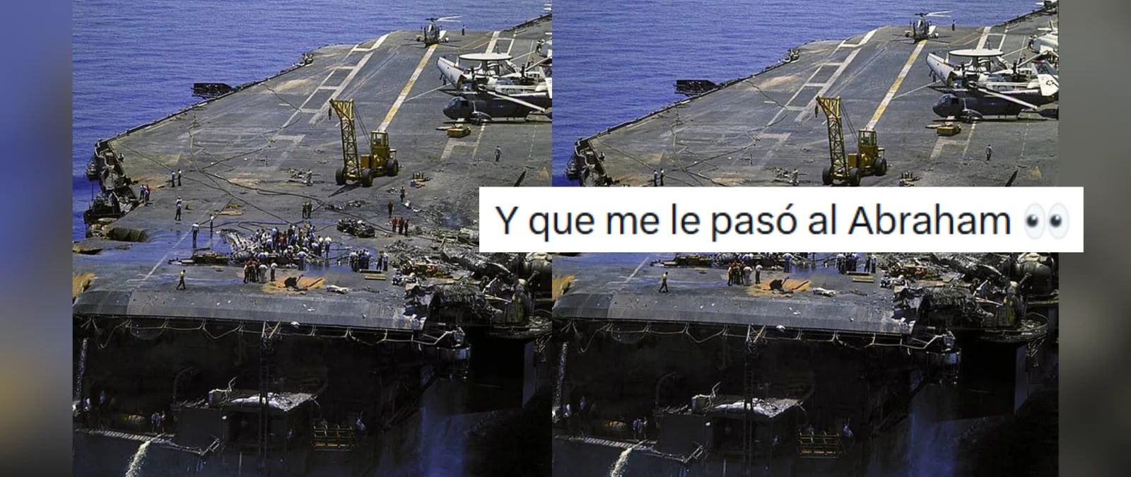 Esta imagen no muestra al portaviones Abraham Lincoln dañado: es el USS Forrestal CVA-59 tras un incendio en 1967 en la Guerra de Vietnam