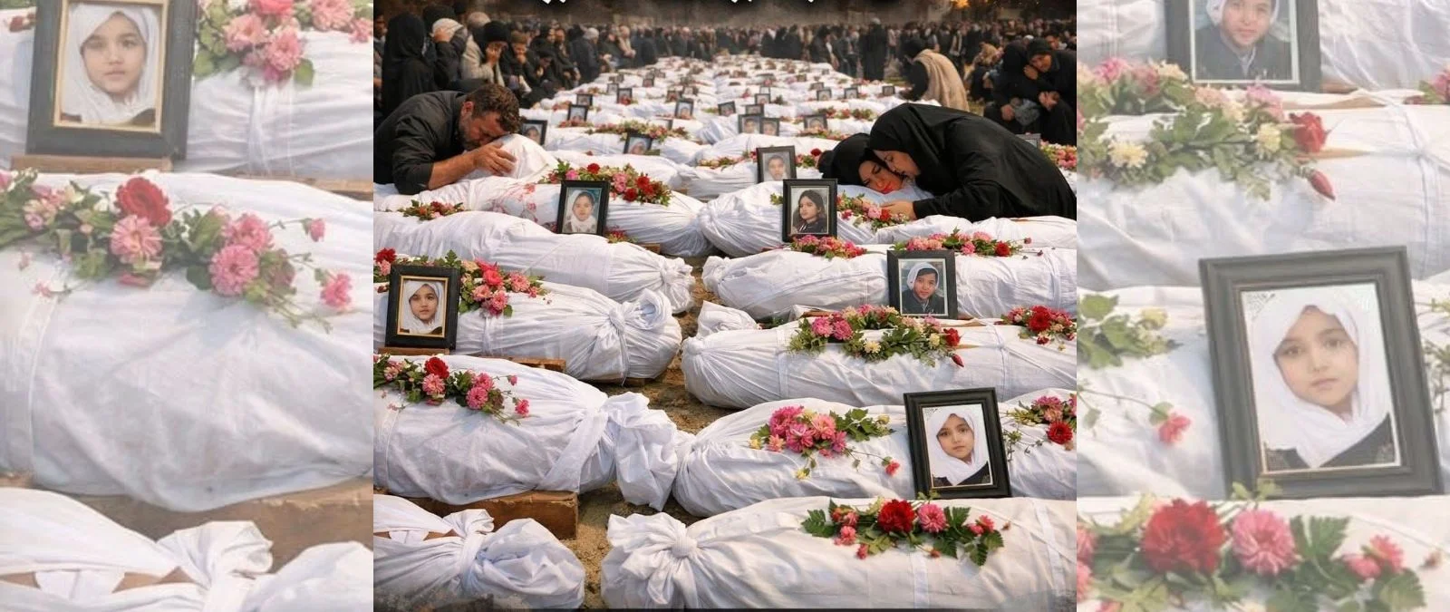 No, esta imagen no muestra el funeral de las niñas que han muerto en la escuela destruida en el sur de Irán: fue hecha con IA