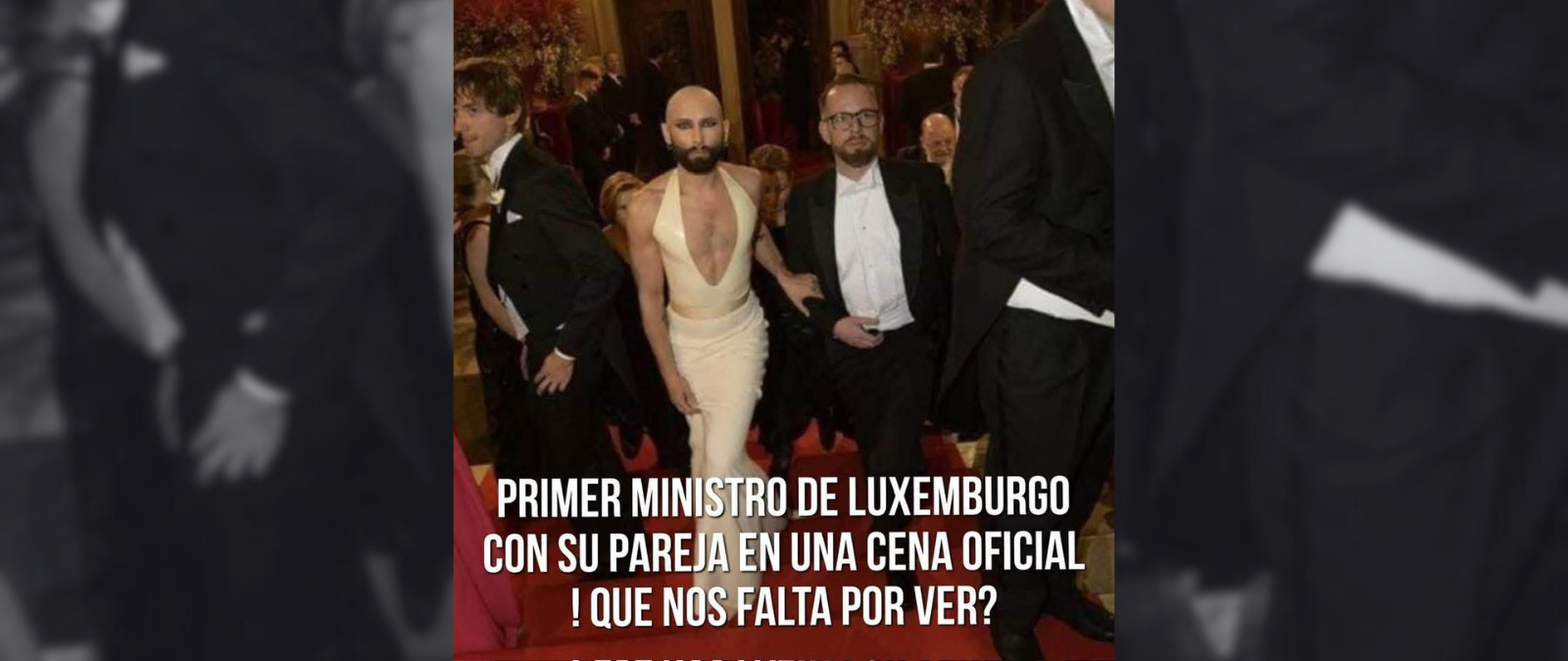 No, las personas de esta imagen no son el presidente de Luxemburgo y su pareja durante una cena oficial