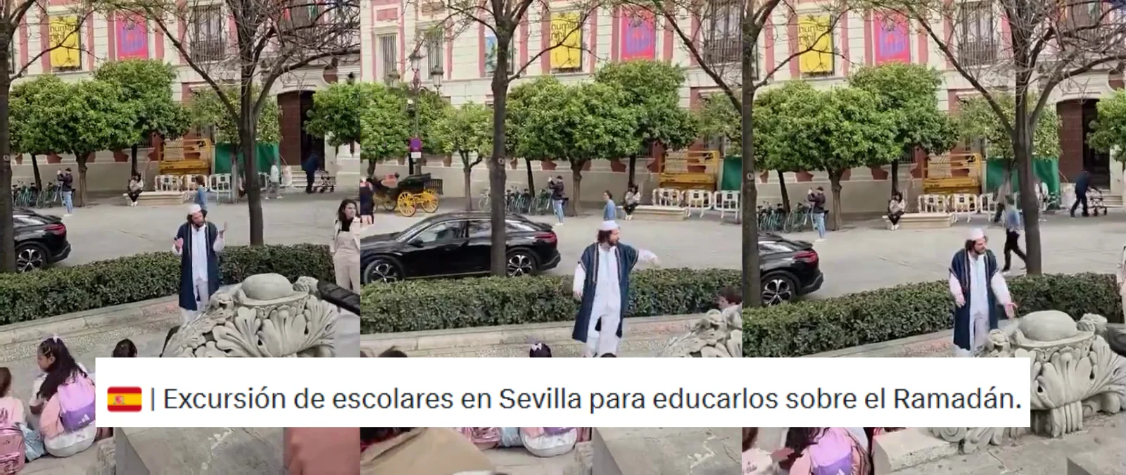 Cuidado con los contenidos que afirman que en este vídeo se está “educando a los niños en el Ramadán”: es una visita guiada teatralizada sobre leyendas de la historia de Sevilla