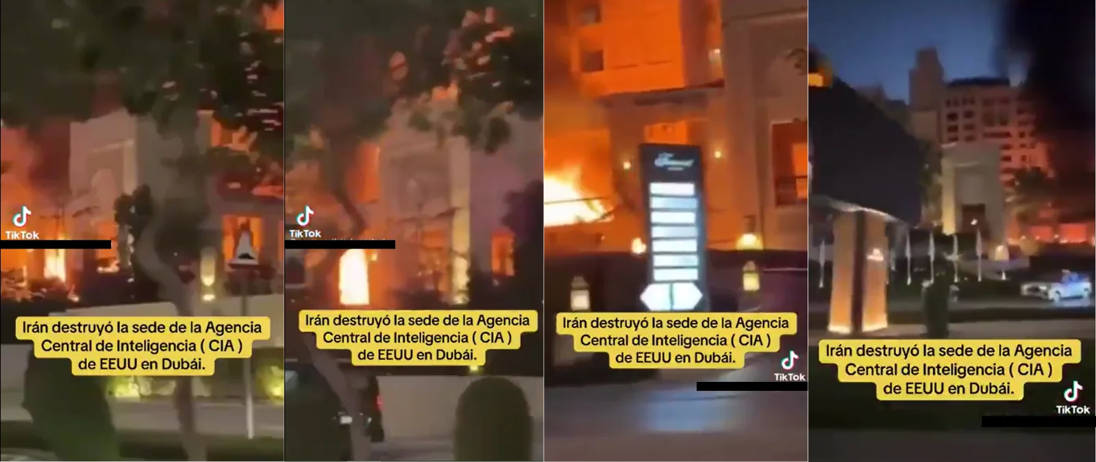 No, este vídeo no muestra un ataque iraní a la sede de la CIA en Dubái: es un incendio reciente tras el impacto de un proyectil en el hotel Fairmont The Palm