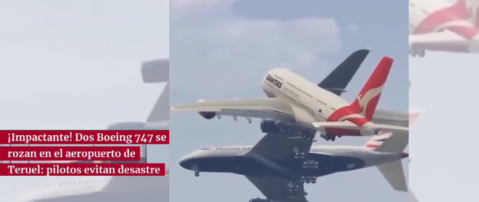 No, este vídeo no muestra "dos aviones que se rozan en Teruel": el aeropuerto afirma que se ha creado con un programa de videojuegos y que esas maniobras son "imposibles"