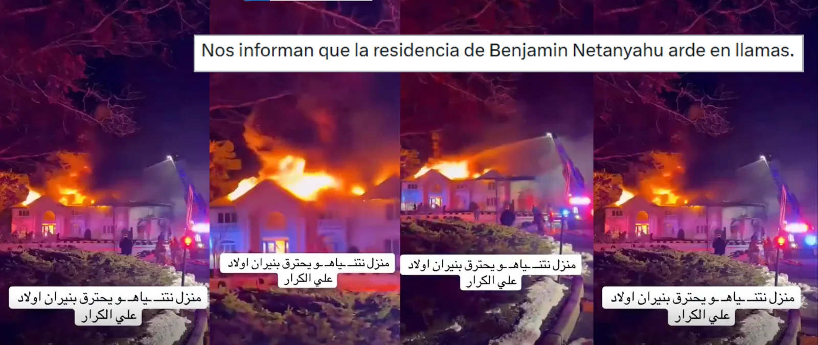 No, este vídeo no muestra un incendio en la residencia de Netanyahu tras la escalada militar en Oriente Medio: son imágenes del 8 de febrero de 2026 en Estados Unidos