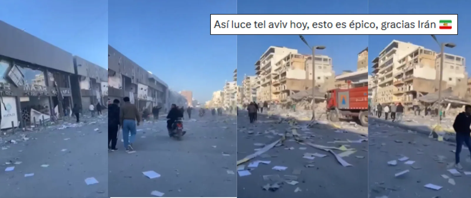 Cuidado con este vídeo de una calle destruida que se difunde como Tel Aviv: no hay rastro de que la tienda que aparece esté en Israel