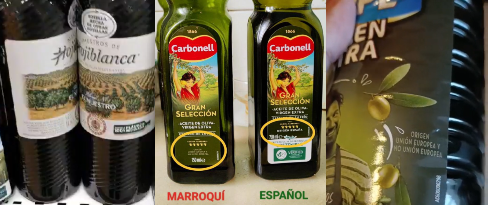 El AOVE con origen "UE y no UE" y su supuesta procedencia de Marruecos: no hay pruebas y la empresa que agrupa a las tres grandes marcas mencionadas lo niega