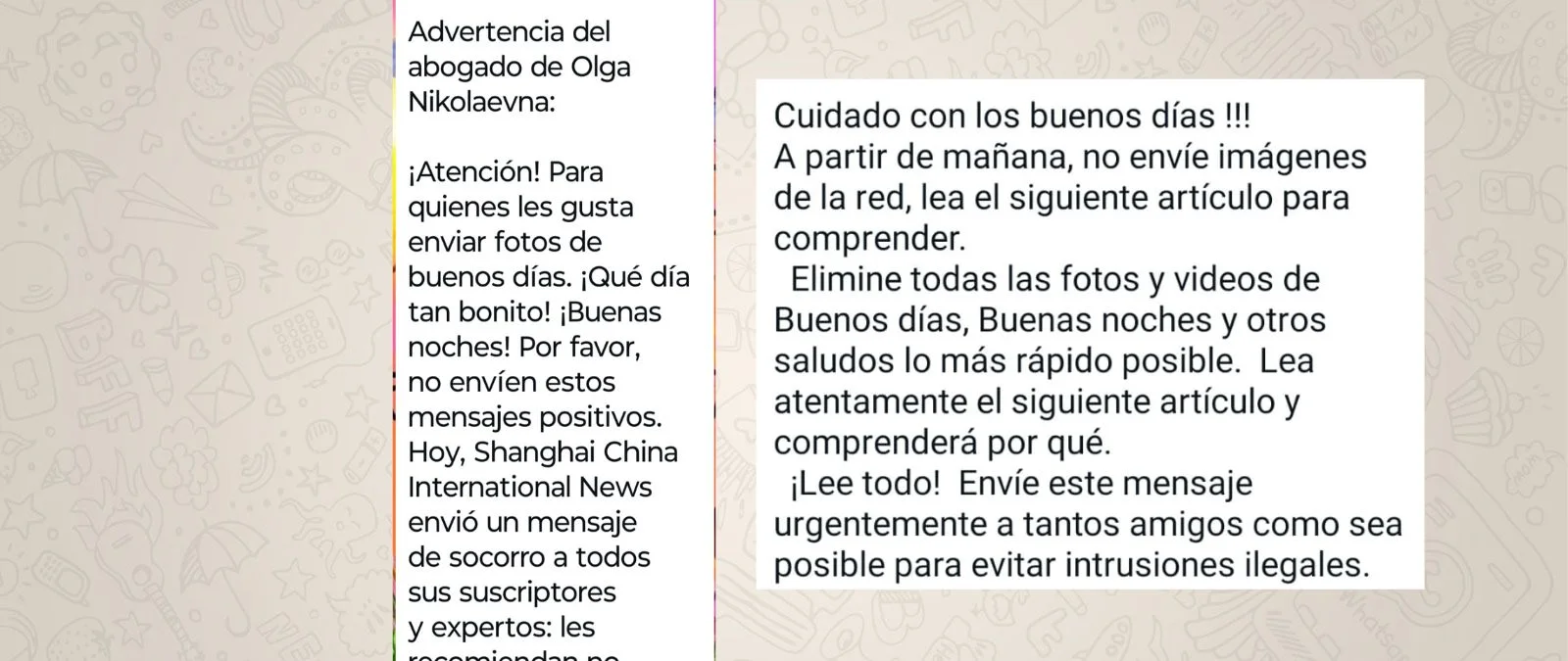 No, no se están hackeando cuentas con "imágenes pre-elaboradas de los buenos días, buenas noches, o que tengas una feliz semana" que contienen "códigos de phishing"