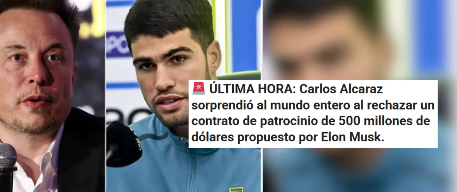 Cuidado con los contenidos que dicen que Alcaraz ha rechazado un contrato de patrocinio de 500 millones de Elon Musk