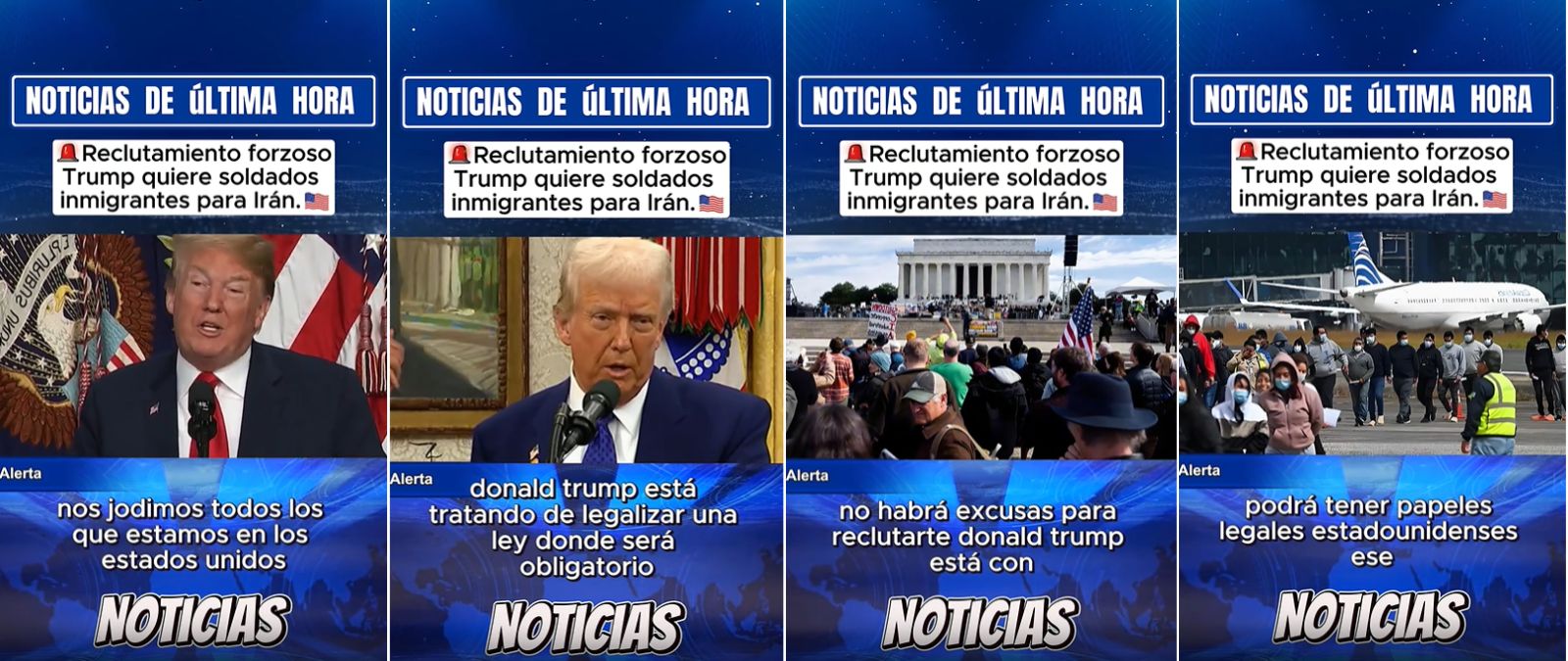 No hay rastro de que Donald Trump esté trabajando en una nueva ley para "reclutar forzosamente" a todos los inmigrantes de Estados Unidos a 24 de marzo de 2026