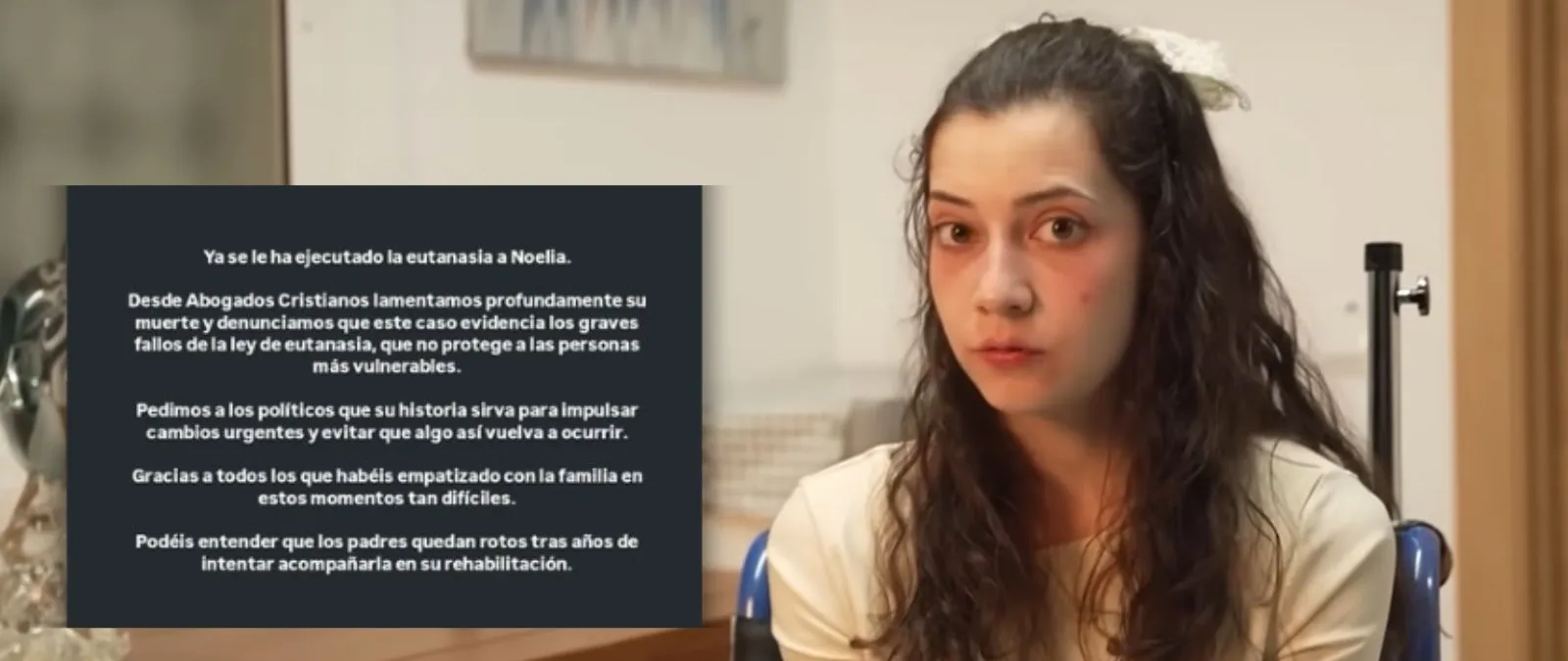 Sí, es cierto que a Noelia Castillo se le aplicó la eutanasia el 26 de marzo de 2026