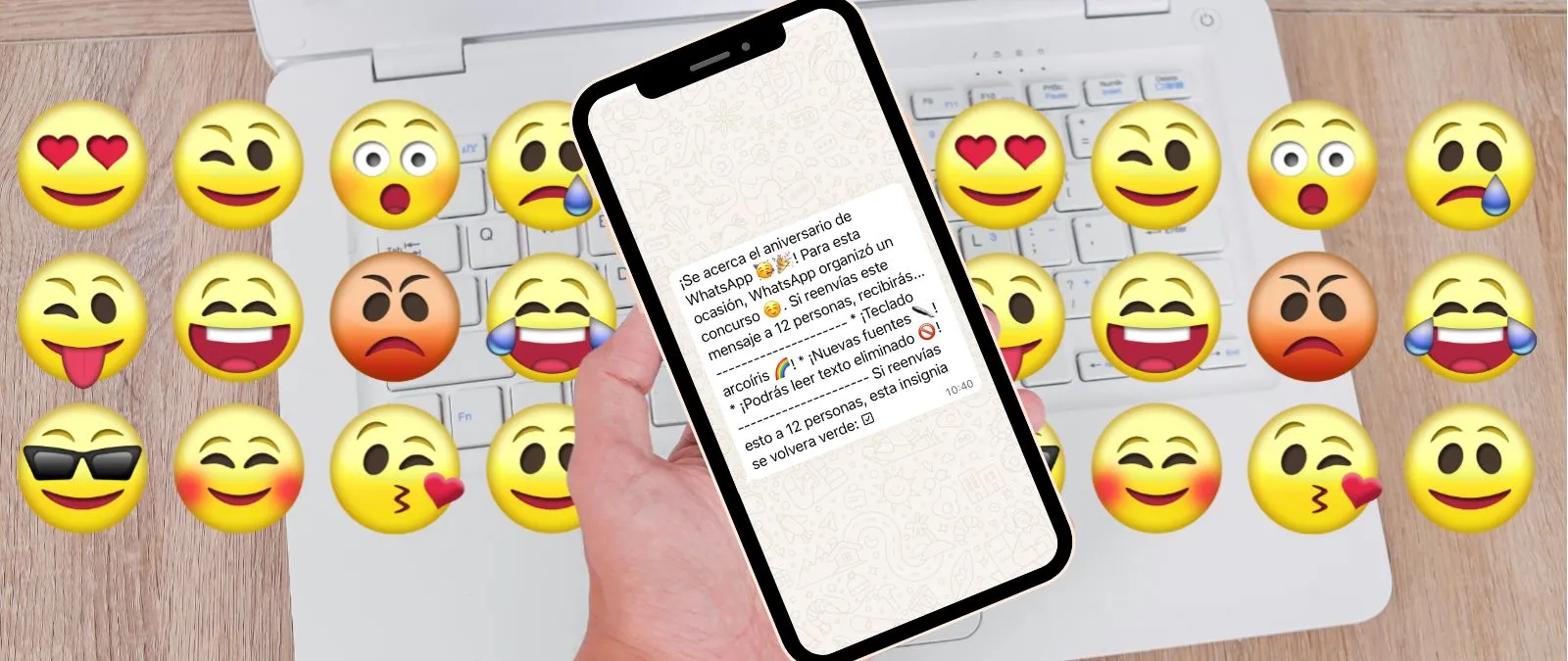 No, WhatsApp no permitirá leer mensajes eliminados ni tener un teclado arcoíris por su aniversario, al reenviar esta cadena