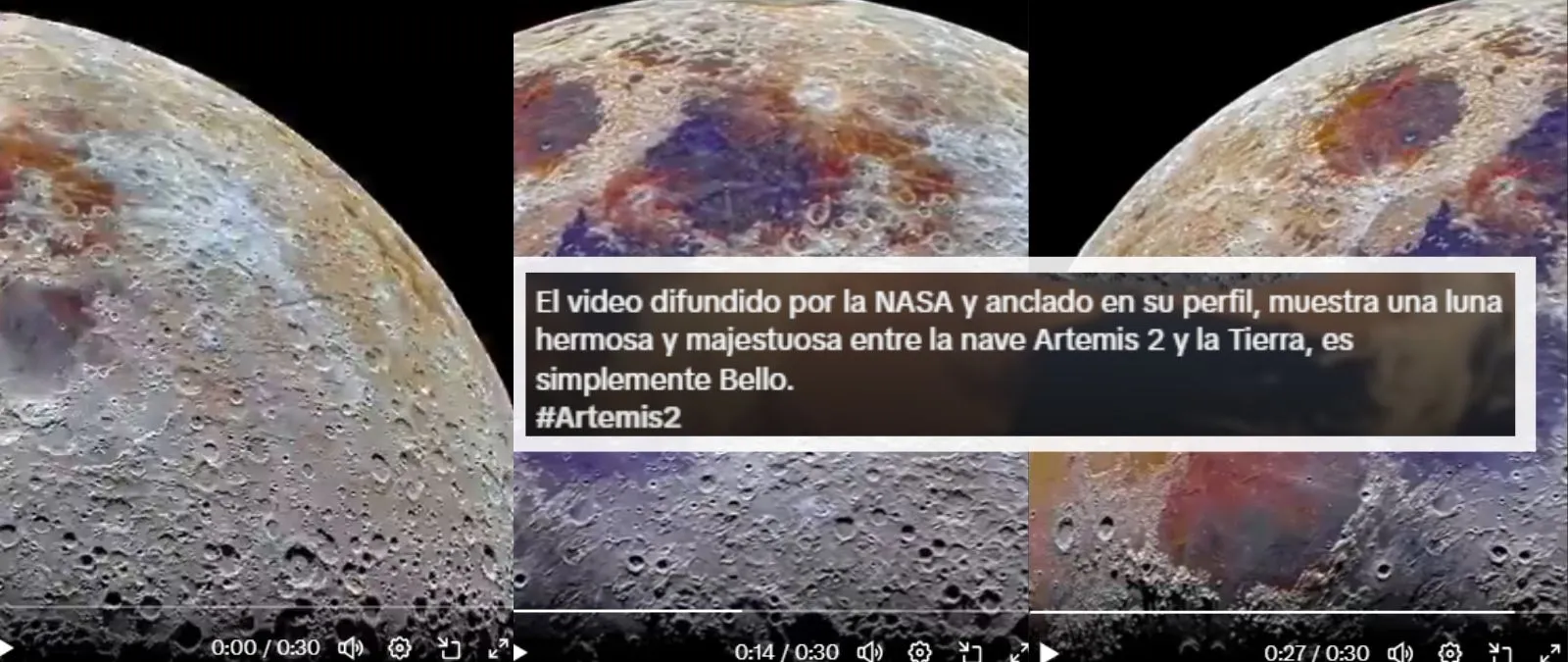 No, este vídeo que muestra la Luna de cerca no ha sido filmado por astronautas de la misión Artemis II