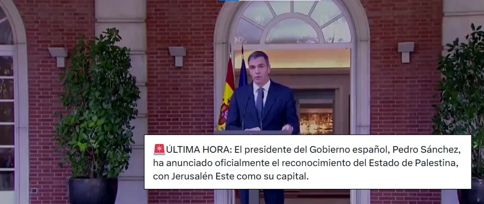 No, Sánchez no ha anunciado el reconocimiento del Estado de Palestina en 2026: fue en mayo de 2024