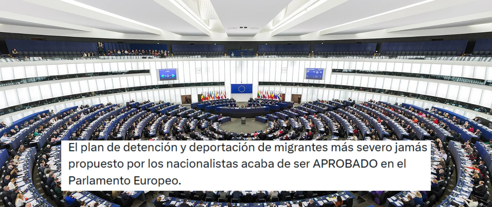 Qué sabemos sobre la supuesta aprobación en el Parlamento Europeo de un reglamento de "deportaciones masivas" en marzo de 2026: a 7 de abril, la Eurocámara ha aprobado enmiendas al texto de la Comisión y ahora debe revisarlo el Consejo de la UE