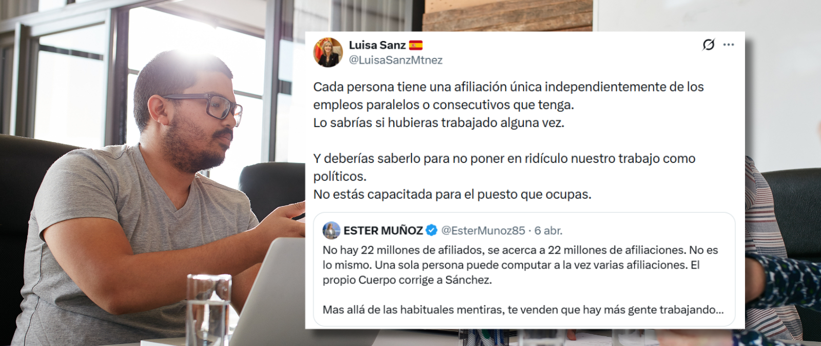 La afiliación a la Seguridad Social es "única y general", pero el Gobierno no contabiliza en la cifra de "22 millones de afiliados" a las personas, sino "situaciones de cotización" (que pueden ser varias)