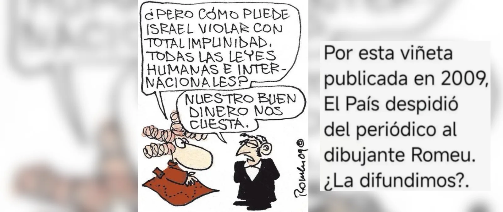 Qué sabemos de que El País despidiese al dibujante Romeu en 2009 por una viñeta relacionada con Israel