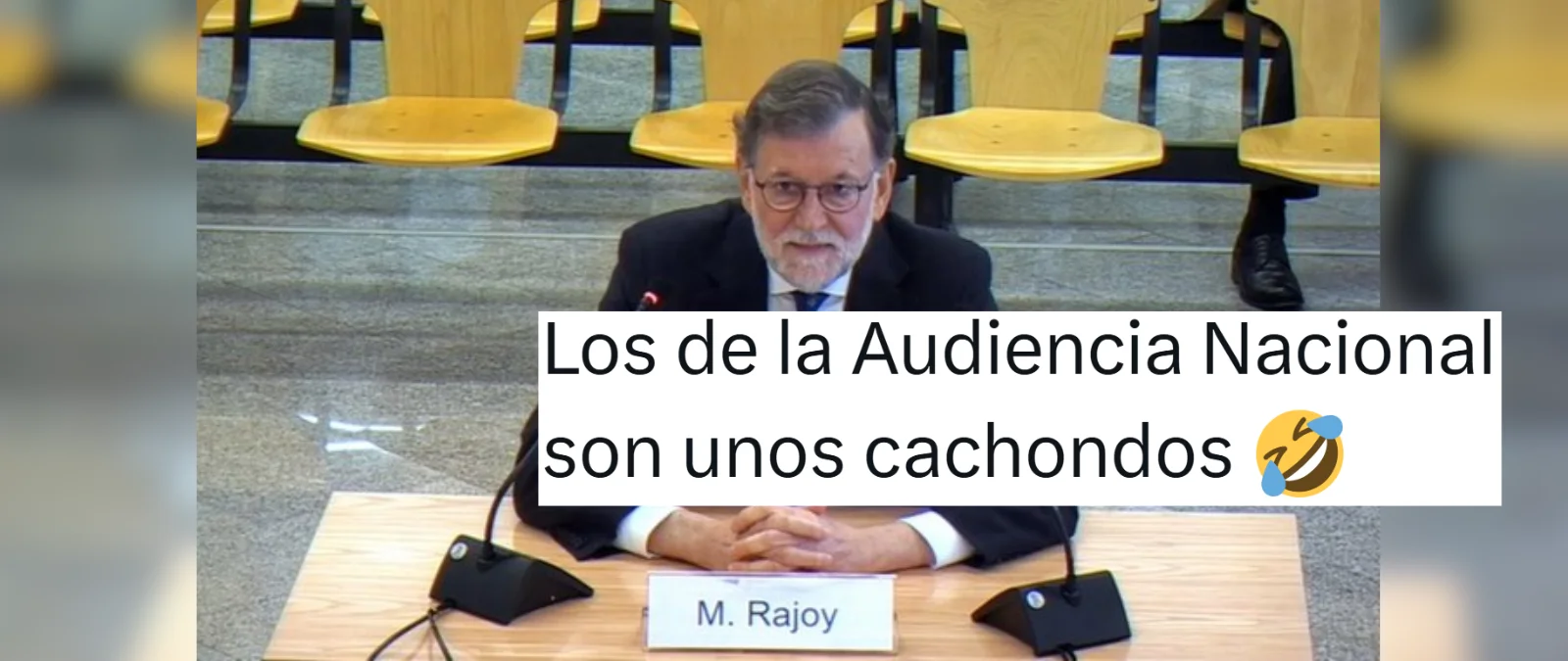 No, Mariano Rajoy no declaró el 23 de abril en la Audiencia Nacional con un cartel de “M.Rajoy”: la imagen está manipulada