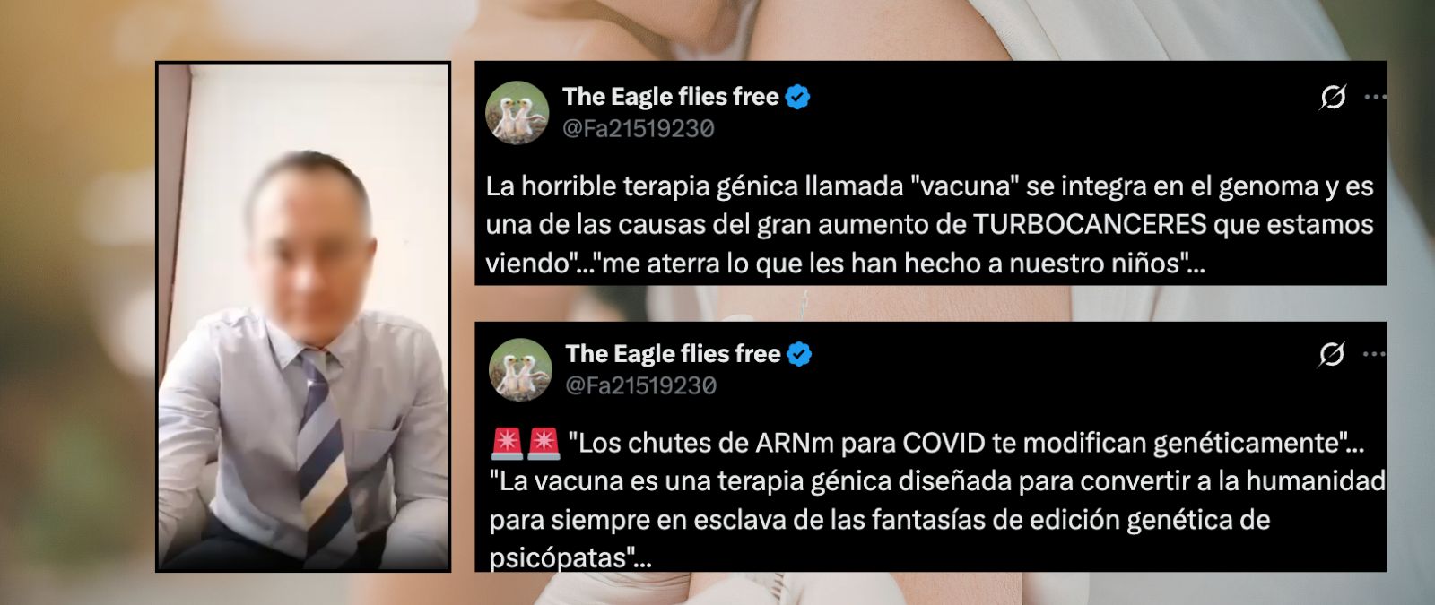 No hay ninguna evidencia de que las vacunas de ARNm "nos vuelvan seres transgénicos" ni de que aumenten el riesgo de enfermedades como el cáncer