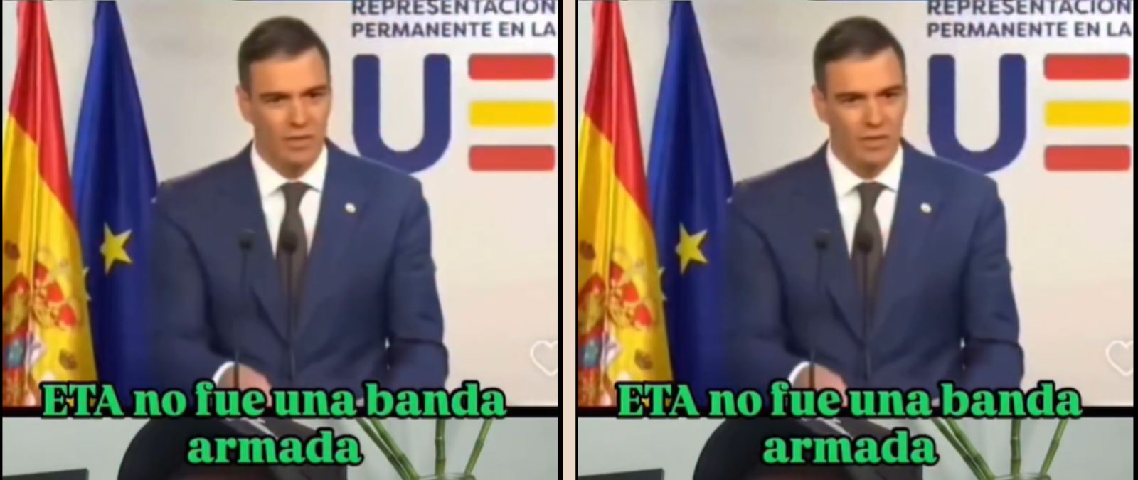 Cuidado con el vídeo de Pedro Sánchez donde dice que ETA "no fue una banda armada": está recortado y en el original añade que fue una "banda terrorista"