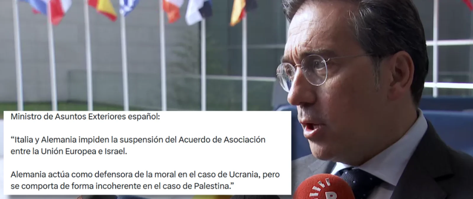 No, Albares no dice en este vídeo que "Italia y Alemania están bloqueando la suspensión del acuerdo entre la UE e Israel"