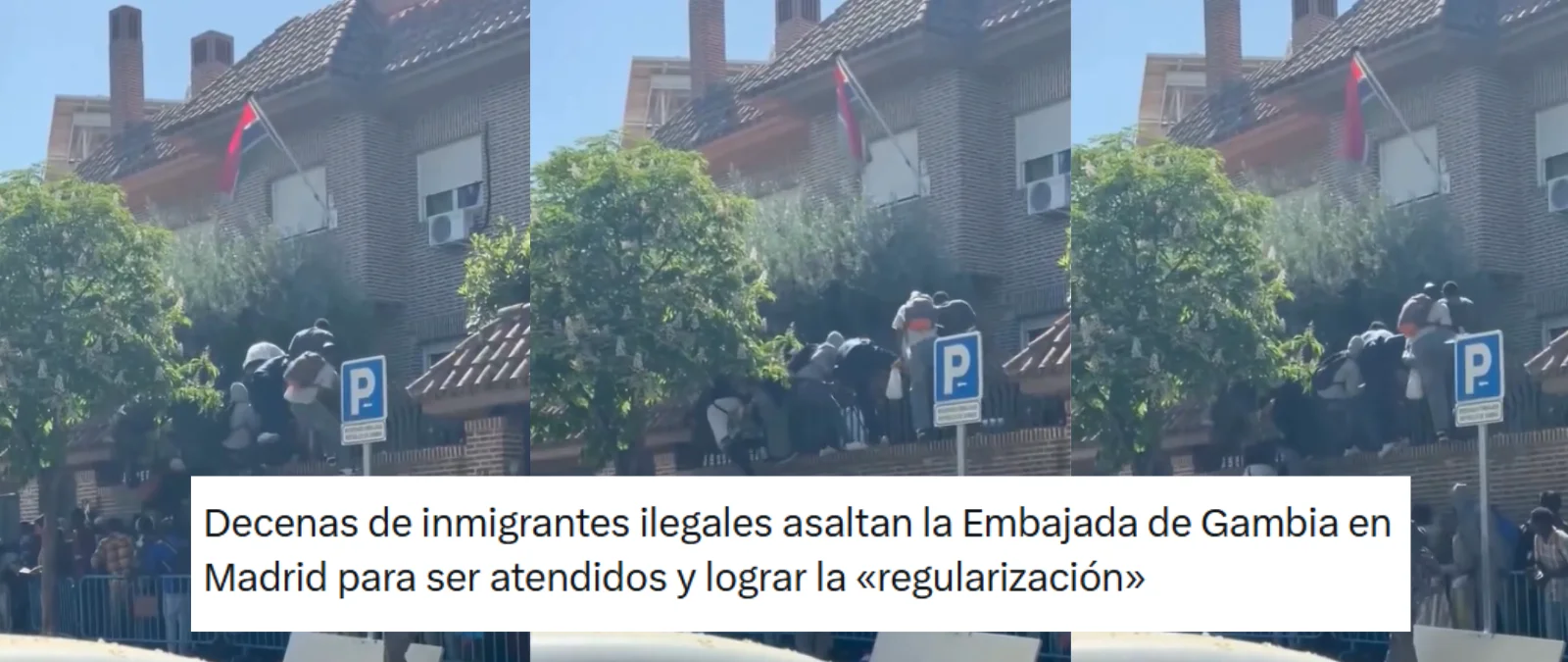Sí, un grupo de personas migrantes ha intentado colarse en la Embajada de Gambia en Madrid para obtener la documentación necesaria para la regularización