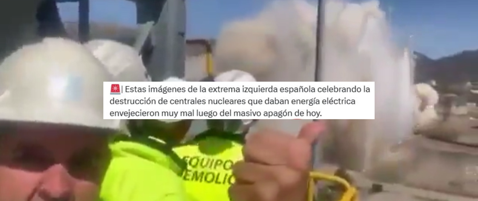 No, este vídeo no muestra la demolición de una central nuclear: es la central térmica de La Robla (León) que se cerró en 2020