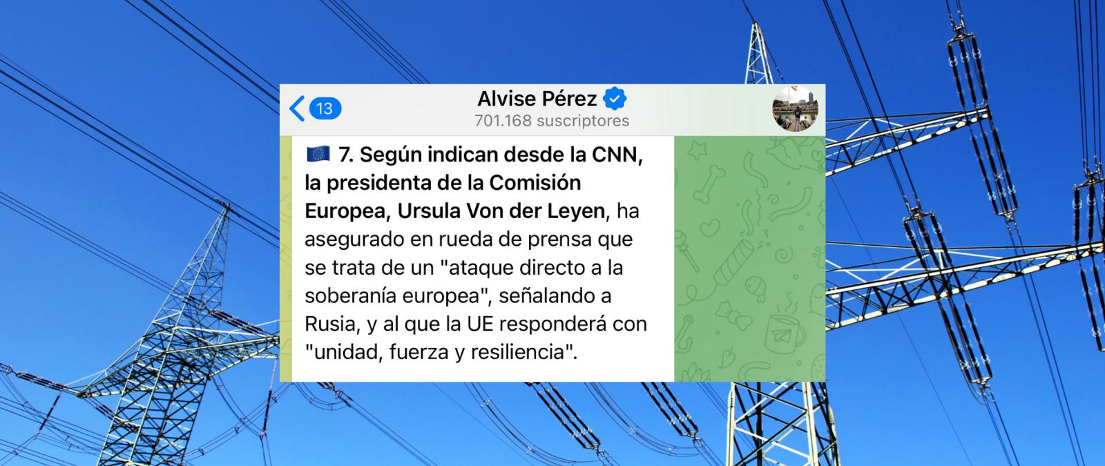 No, Ursula von der Leyen no ha dicho que el apagón se deba a un ciberataque ruso
