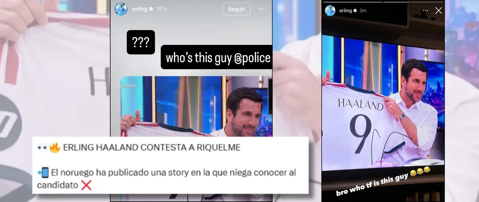 Cuidado con la “historia de Instagram de Haaland” diciendo que no sabe quién es Enrique Riquelme: circulan distintas versiones de las que no hay rastro en su perfil oficial