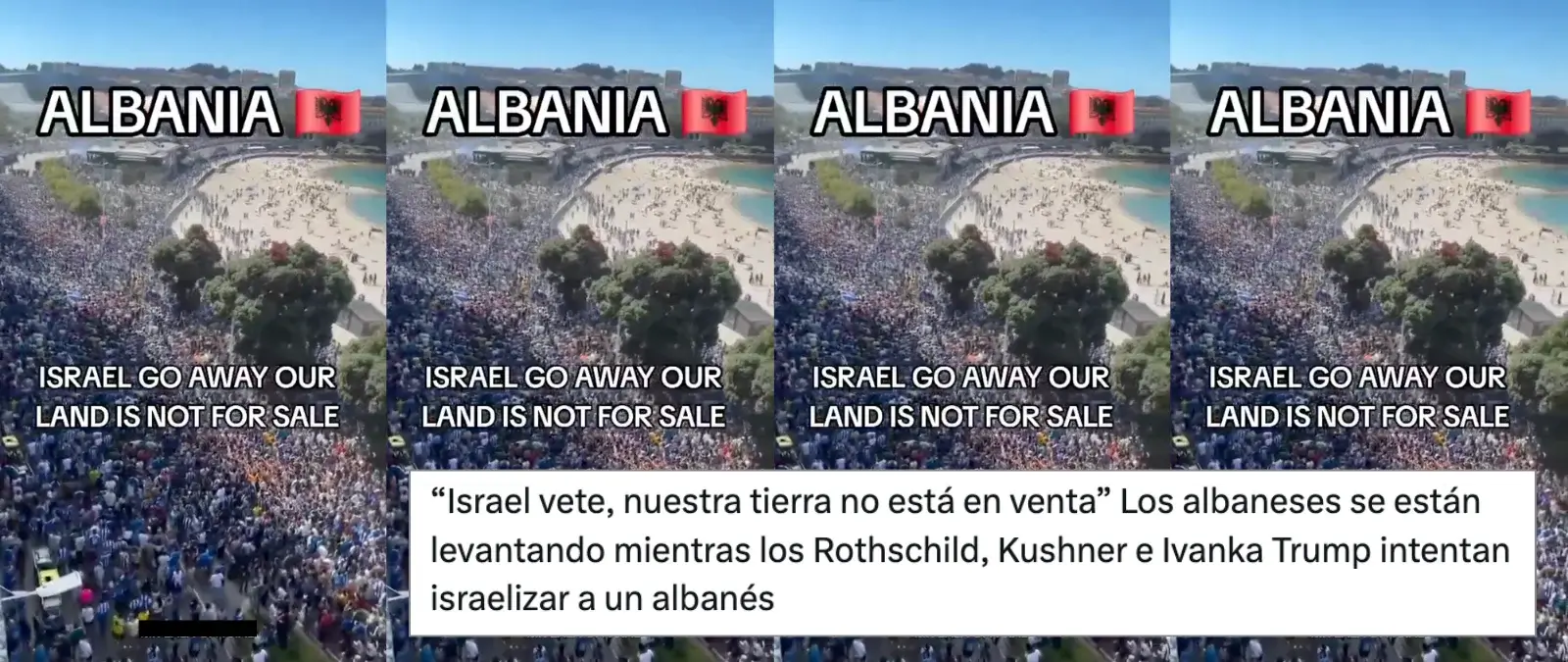 No, no es una manifestación en Albania por un proyecto turístico vinculado a la familia Trump: es la celebración en A Coruña (España) por el ascenso a primera división del Dépor